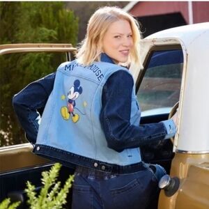 Disney By Her Universe Mickey Mouse Denim Button Up Jacket Medium